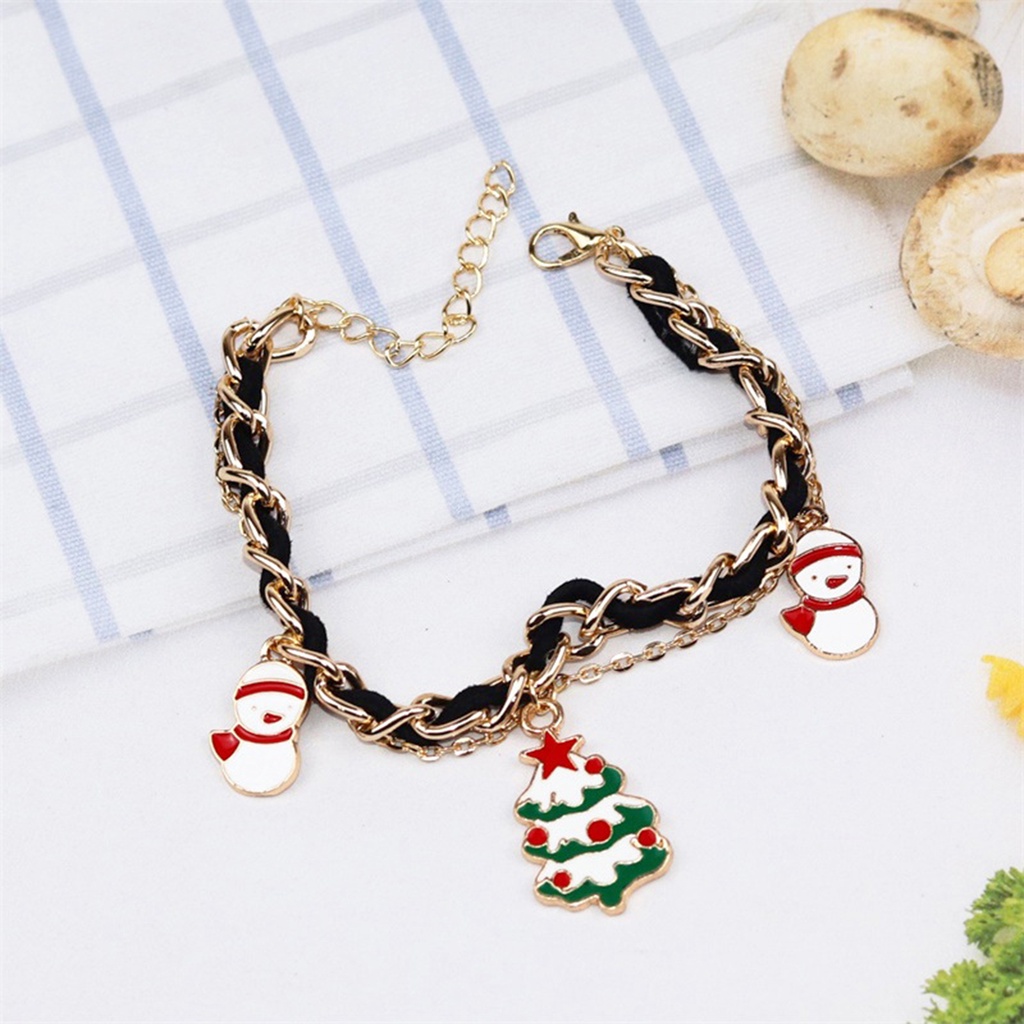 Hu Hu Hu Hu Hu Alat Bantu Pasang Kacamata♡ Gelang Charm Santa Claus Pohon Natal Lonceng Snowman Bahan Alloy Untuk Hadiah