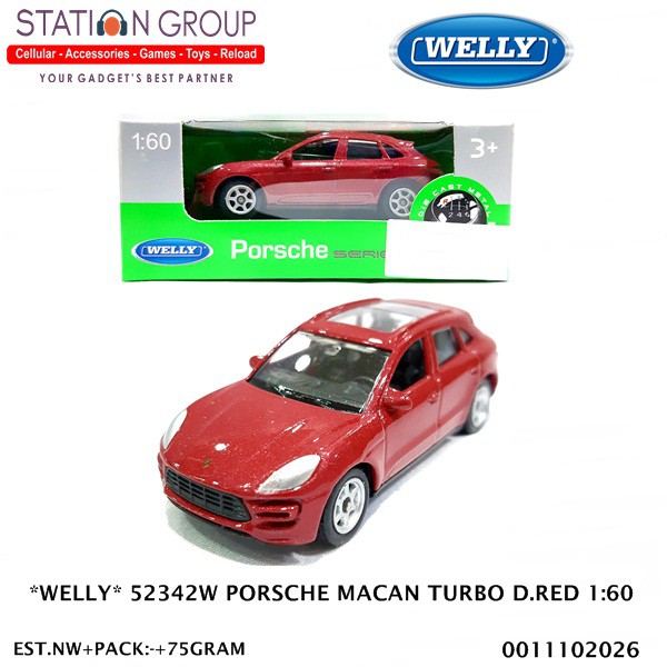 WELLY 52342W PORSCHE MACAN TURBO DARK RED 1-60