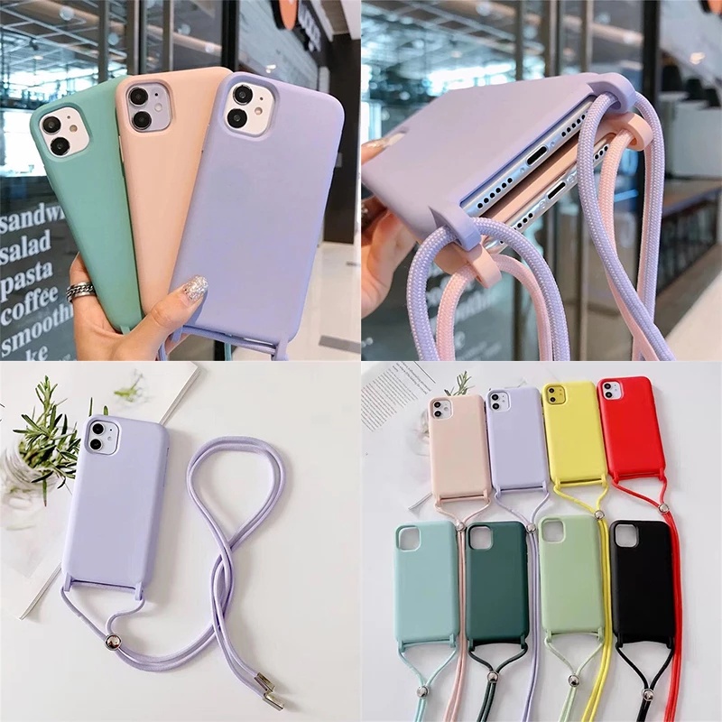 Case Iphone 14 Pro Max 13 12 11 XR X XS Max 7 Plus 8 Plus 6 6S PLUS SE2020 Casing LANYARD PREMIUM