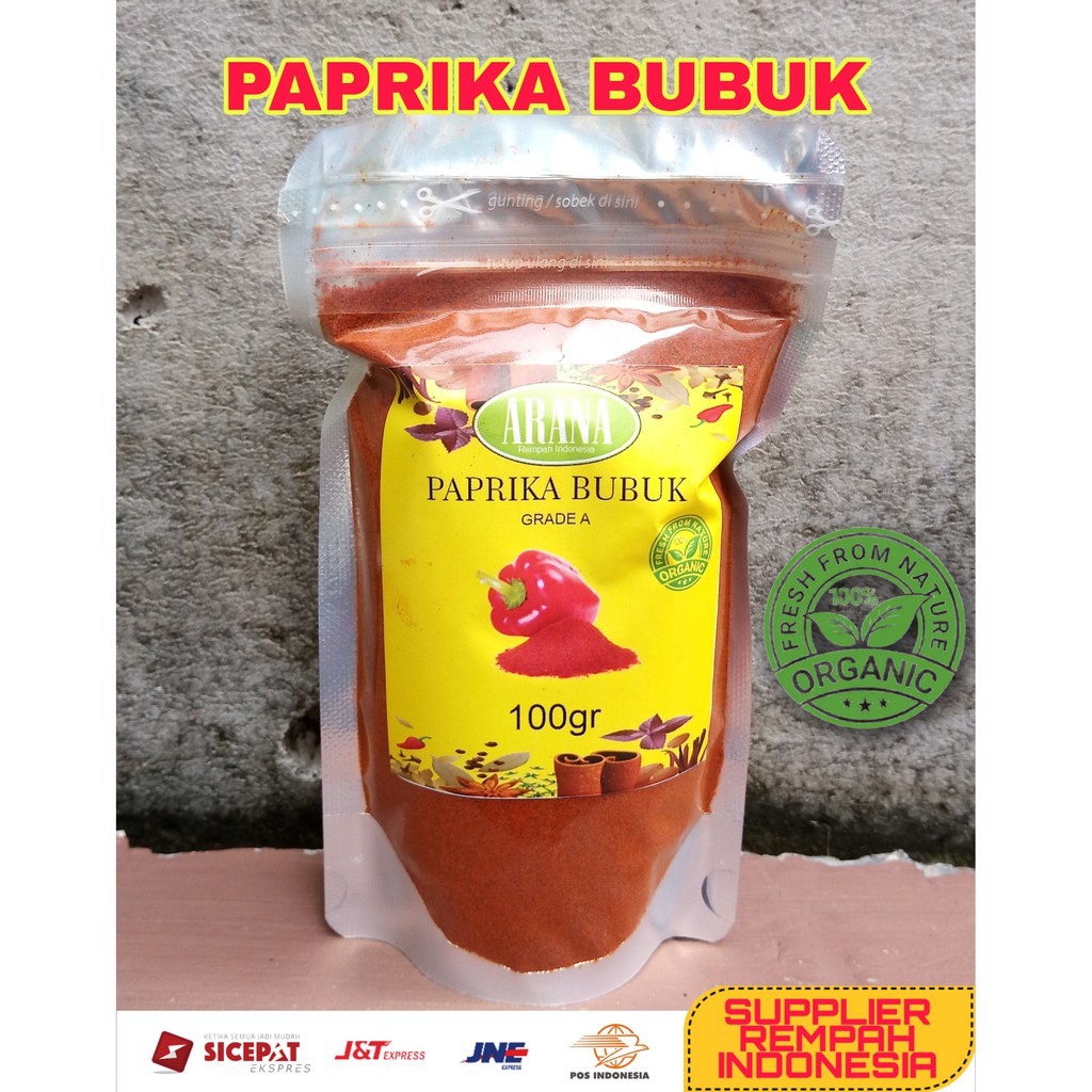 

Paprika Bubuk Import 100gr Grade A | 100% murni Kemasan Klip ziplock