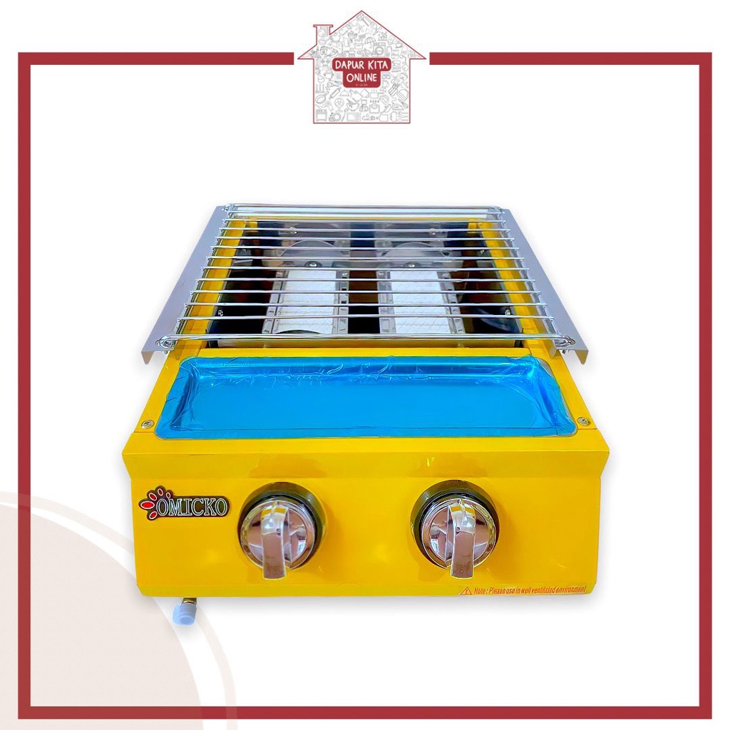 Kompor Panggangan Sosis 2TK / Kompor Sosis Jagung Omicko 2 Tungku / Gas Roaster / Pemanggang Sosis