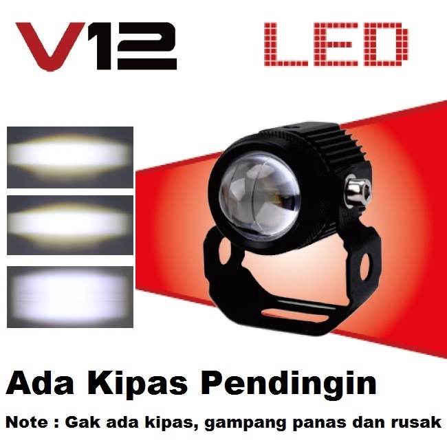 Lampu Tembak Sorot LASER GUN LED V12 D2 D3 Mobil Motor 20Watt 2 Warna Putih Kuning Mini 20 Watt 20W Lasergun