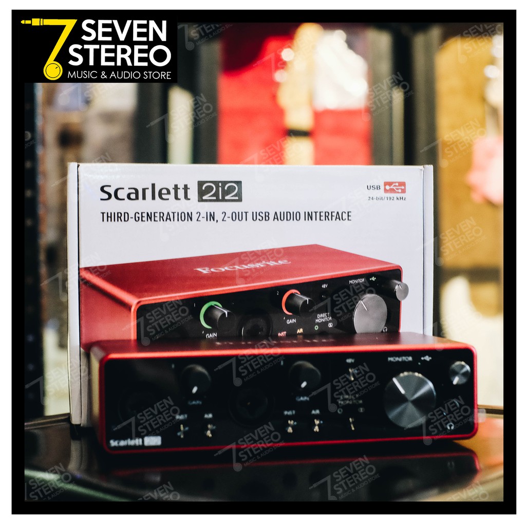 Focusrite Scarlett 2i2 3rd Gen USB Audio Interface - Soundcard Recording