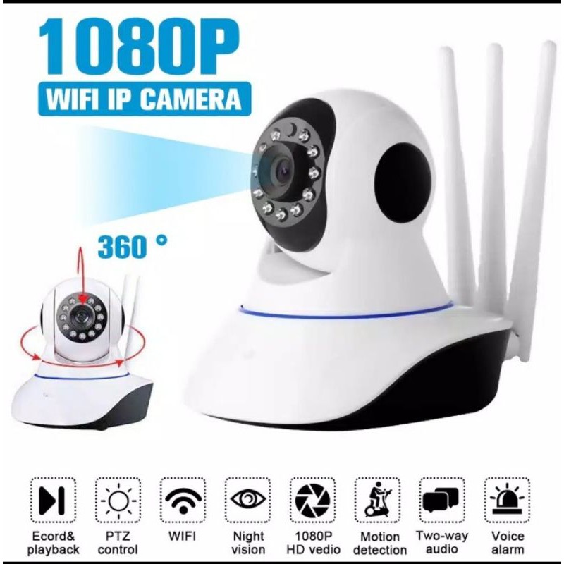 IP Kamera CCTV Wireless Wifi BABY CAM 3 antena FULL HD 3MP 1080P APP V380