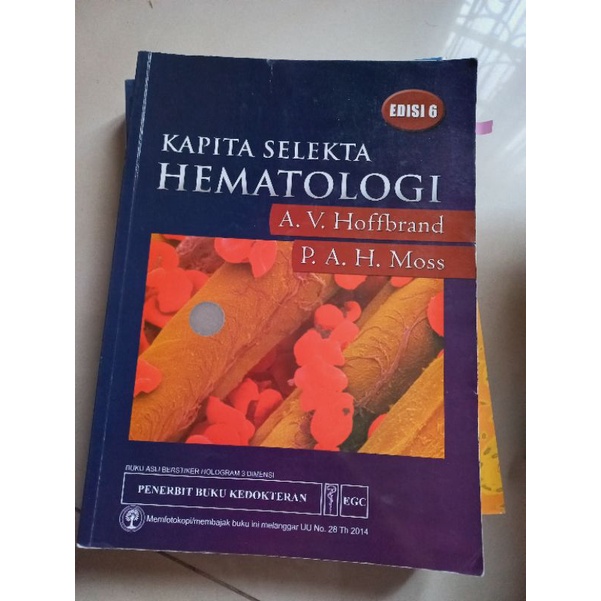 Kapita Selekta Hematologi Hoffbrand Edisi 6 Original Second Preloved Bekas Bagus Asli