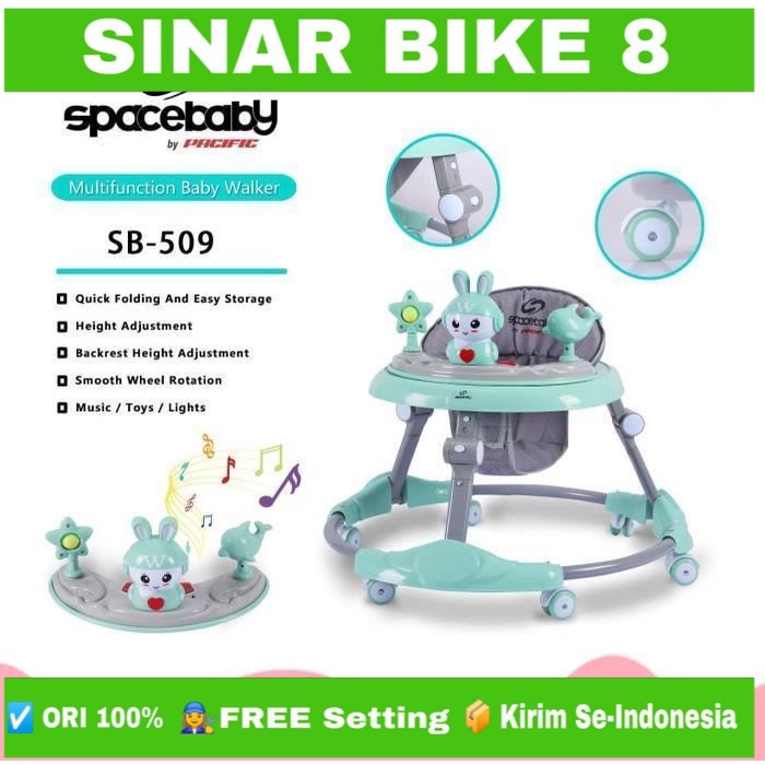 Baby Walker SPACEBABY SB 509 Alat Bantu Jalan Bayi Musik Mainan Multifunction