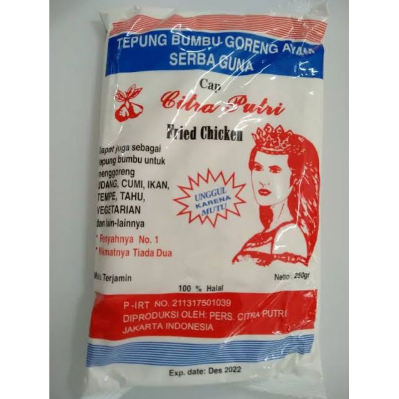 

CITRA PUTRI TEPUNG AYAM GORENG 250GR