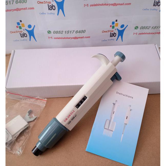 Jual DRAWELL Micropipette 1-5 ML Mikropipet adjustable volume 1000-5000 uL Jakarta