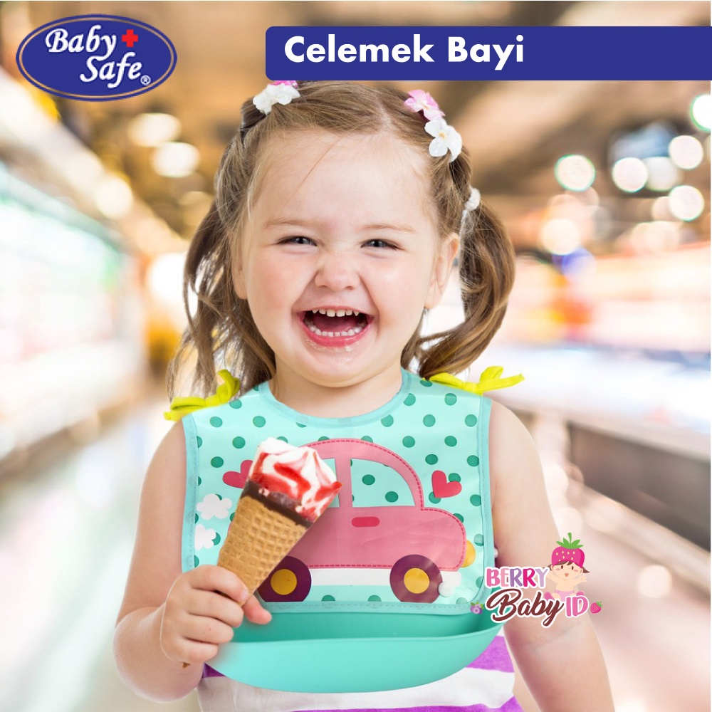 Baby Safe Foldable Slabber Crumb Catcher Bib Celemek Makan Bayi BBS043 Berry Mart