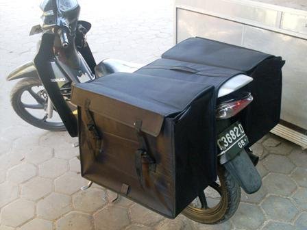 Tas Kurir Motor, Tas Keranjang Motor, Tas Kanvas Motor, Tas Pos Motor - size Jumbo