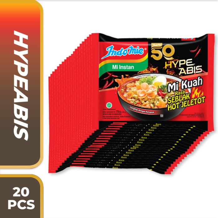 

20 Pcs - Indomie HypeAbis Rasa Seblak Hot Jeletot - BARU
