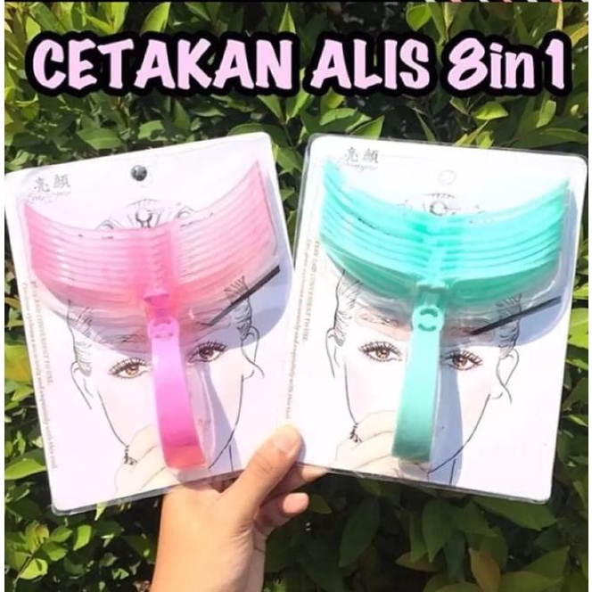 Cetakan Alis Gagang 8 in 1 - Alat Cetak Alis 8 in 1 Eyebrow Template 8 in 1 - Alat Bantu Cetak A