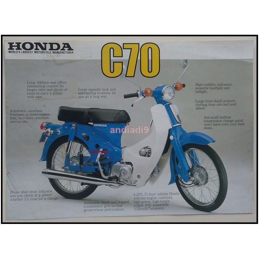Brosur Import Sepeda Motor Honda C70 Shopee Indonesia