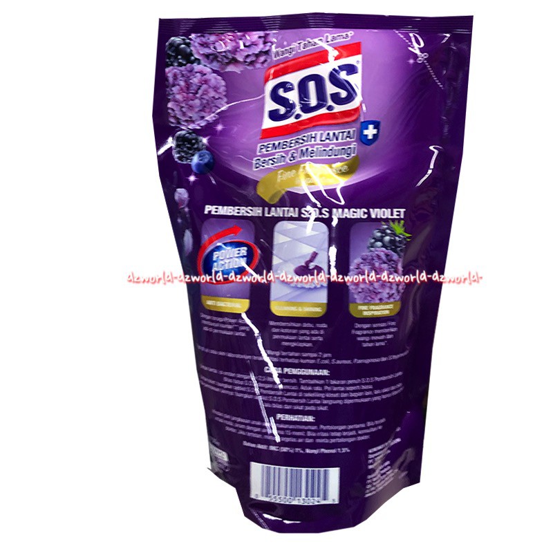 SOS Pembersih Lantai Bersih Melindungi Refill Pouch 750ml S.O.S