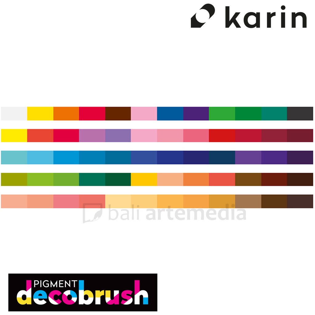 Karin PIGMENT Decobrush PROFESSIONAL Set 60 pcs (Basic, Passion, Violet- Blue, Nature &amp; Nude)