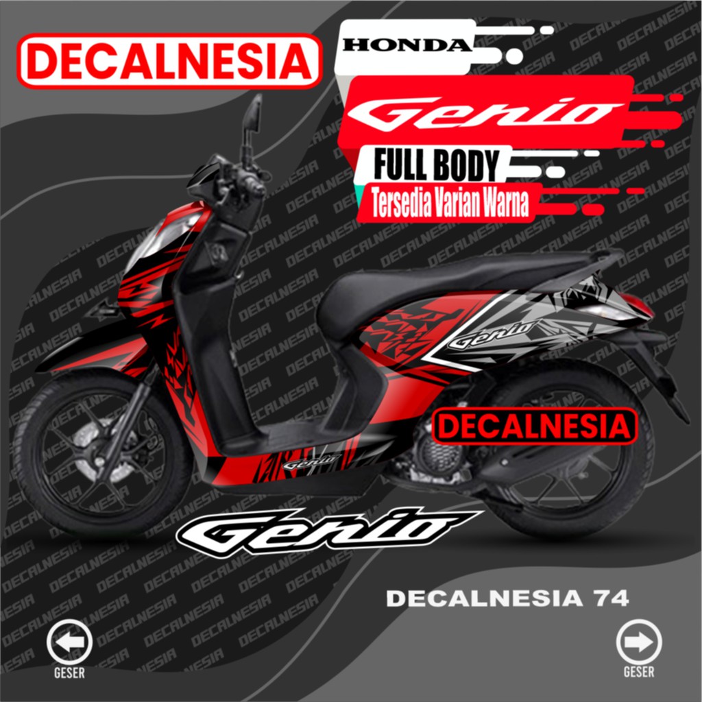 Stiker Genio Full Body Decal Genio Motor Modifikasi Variasi Dekal Sticker Genio
