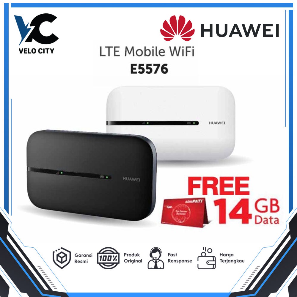 Huawei E5576 Modem Mifi 4G LTE Unlock Free 14Gb Garansi 3 Tahun Tukar Baru