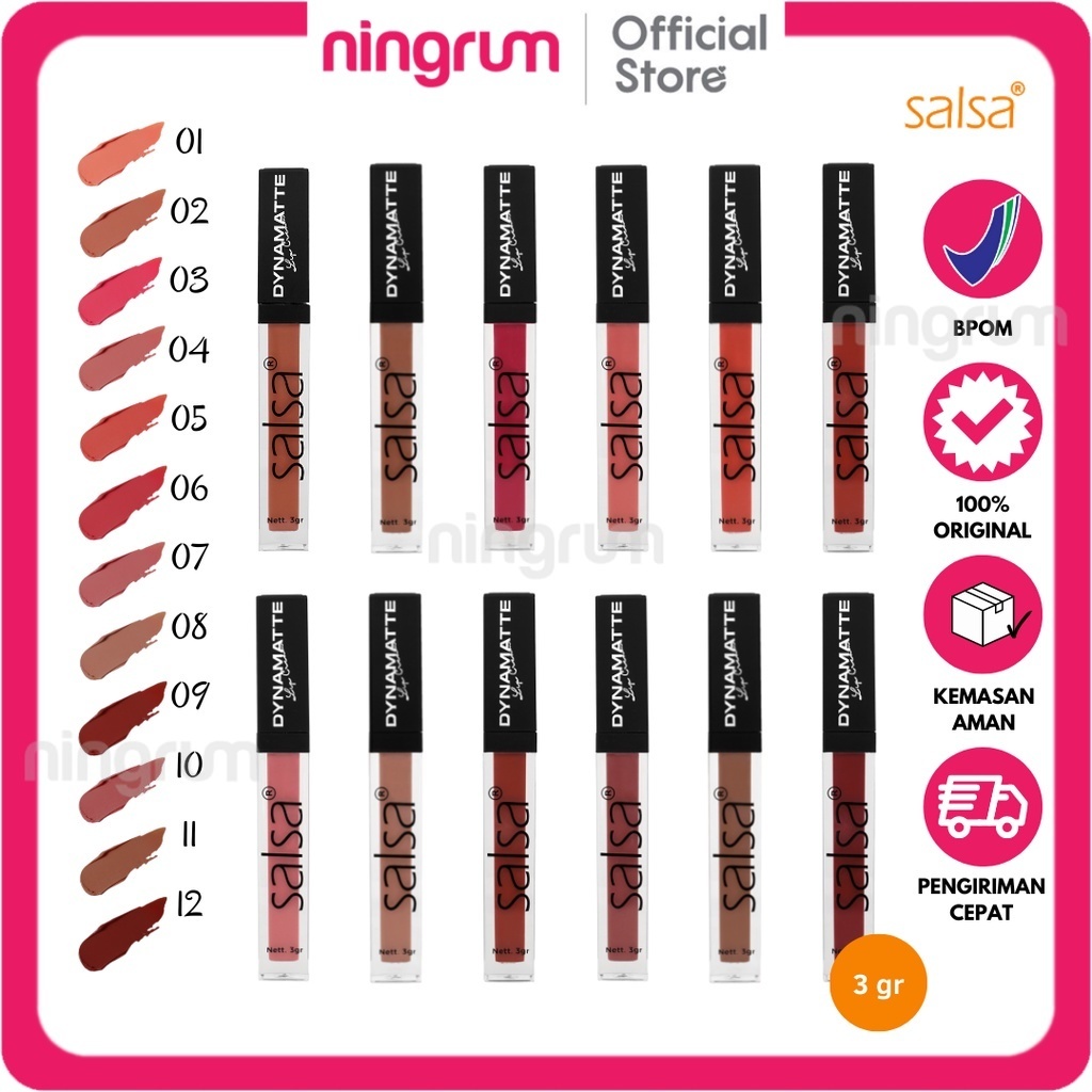 Ningrum - Salsa Dynamatte Lip Cream Long Lasting Matte Lipcream BPOM - 5409