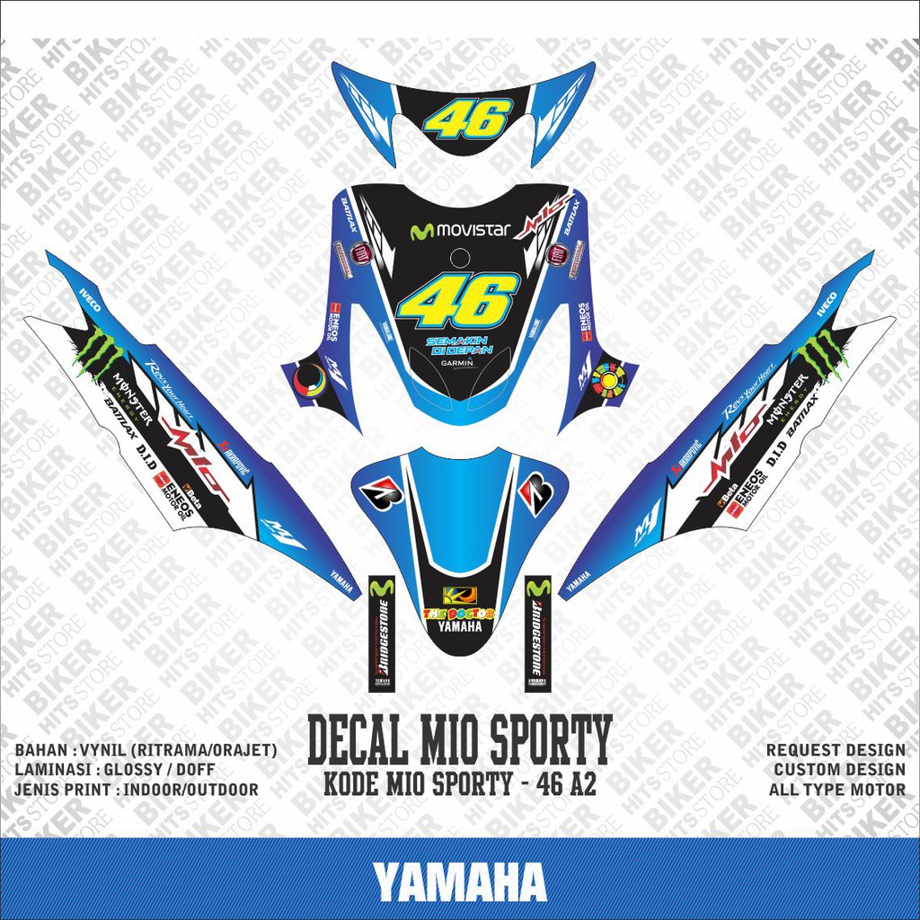 DECAL STIKER MOTOR YAMAHA MIO SPORTY DESAIN MOTO GP 3D 46 Shopee Indonesia