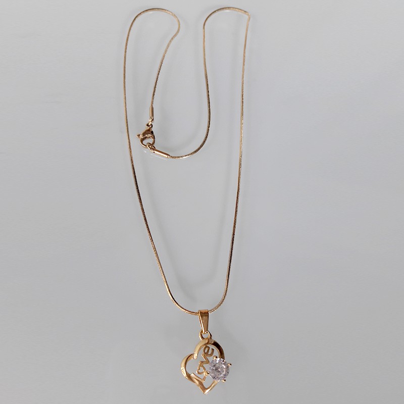 Lovely LOVE  Kalung Titanium Gold  Wanita - GOLD