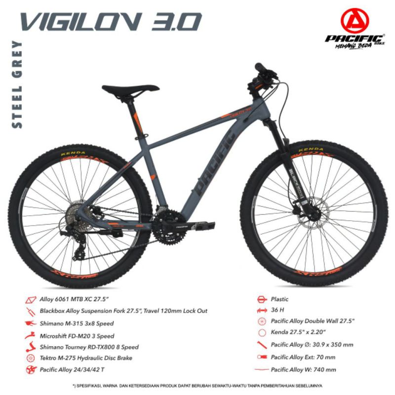 [EKA JAAYA SEPEDA] PACIFIC VIGILON 3.0 Sepeda Gunung 27,5 Original Garansi 5 Tahun
