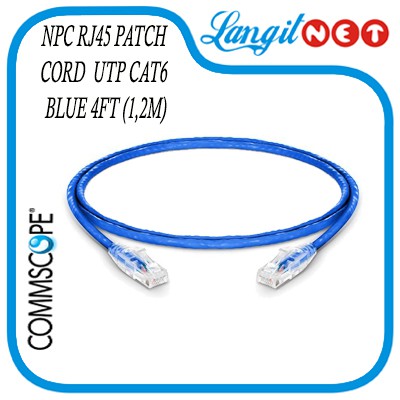 COMMSCOPE PATCH CORD UTP CAT 6 BLUE 4FT ( 1.2M )