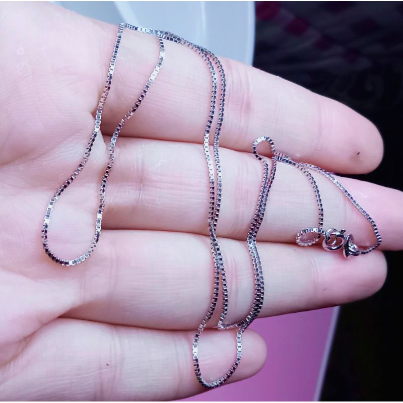 Kalung silver 925 1,7 gram asli perak import berlapis emas putih model italy