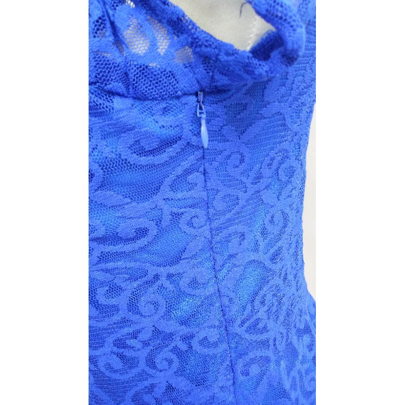 Dress biru brokat cantik formal casual