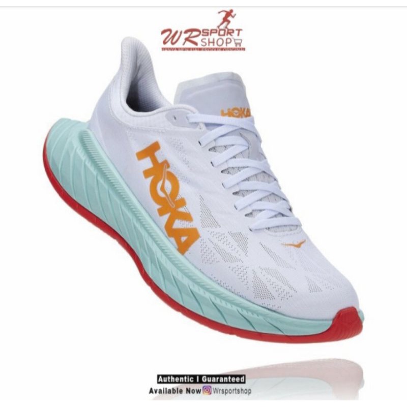 Hoka One One Carbon X 2 Mens Running - White / Blazing Orange ORI