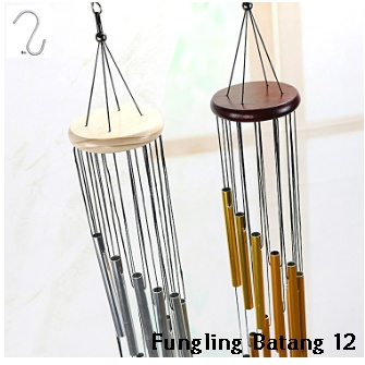 Fungling Wind chime Lonceng Genta Angin Tune Rolling 12 Batang GOLD DAN SILVER