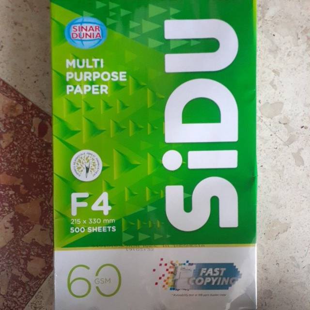 

Kertas HVS SIDU F4 500 sheets lembar sinar dunia