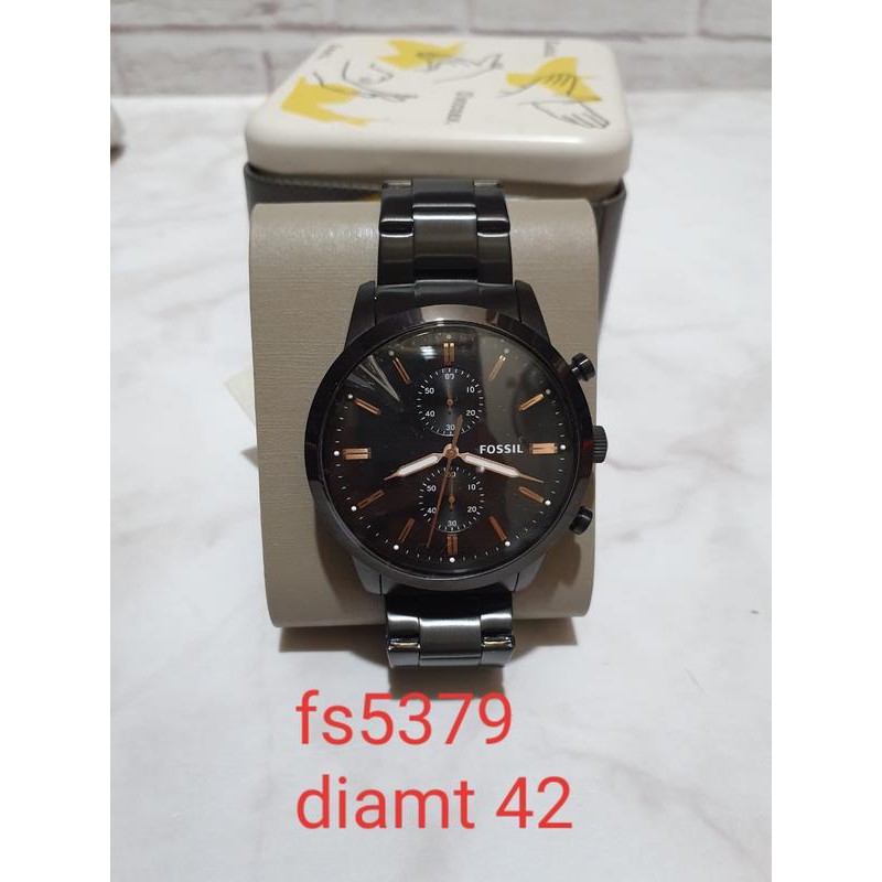 jam fossil stainless steel watch black fs5379