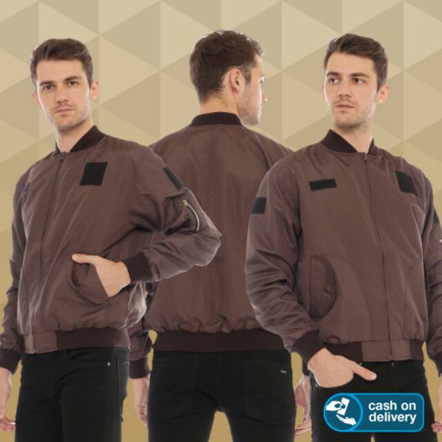 Jaket Bomber coklat emwe.co