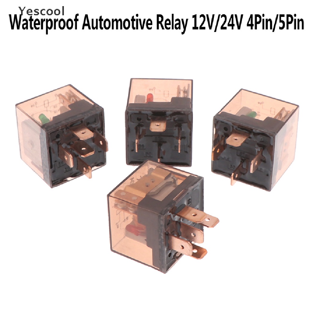 Yescool Relay SPDT 12 / 24V 80A 4 / 5Pin Tahan Air Untuk Mobil