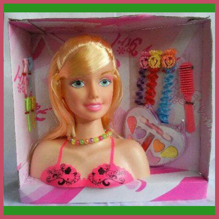 MAINAN BONEKA MAKEUP BARBIE KEPALA BARBIE SALON SALONAN