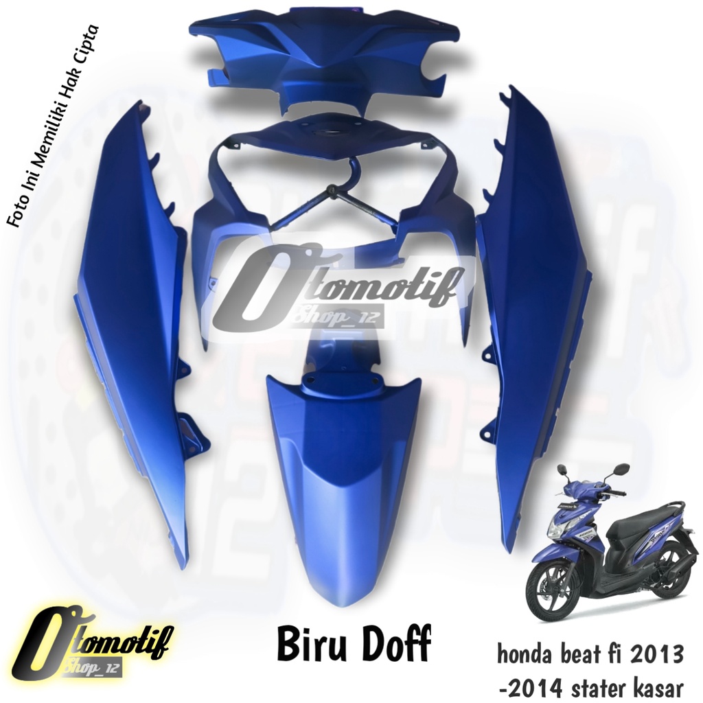 Cover body full halus Honda beat fi 2013 2015 Biru doff promo (COD)
