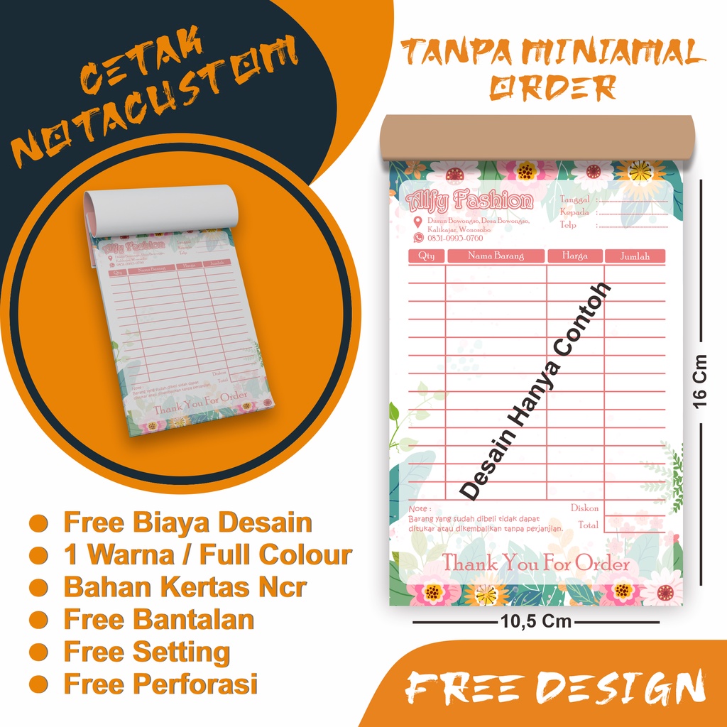 

CETAK NOTA OLSHOP -MOTIFF FULL COLOR 1 PLAY/2 PLAY 10 X 16 CM