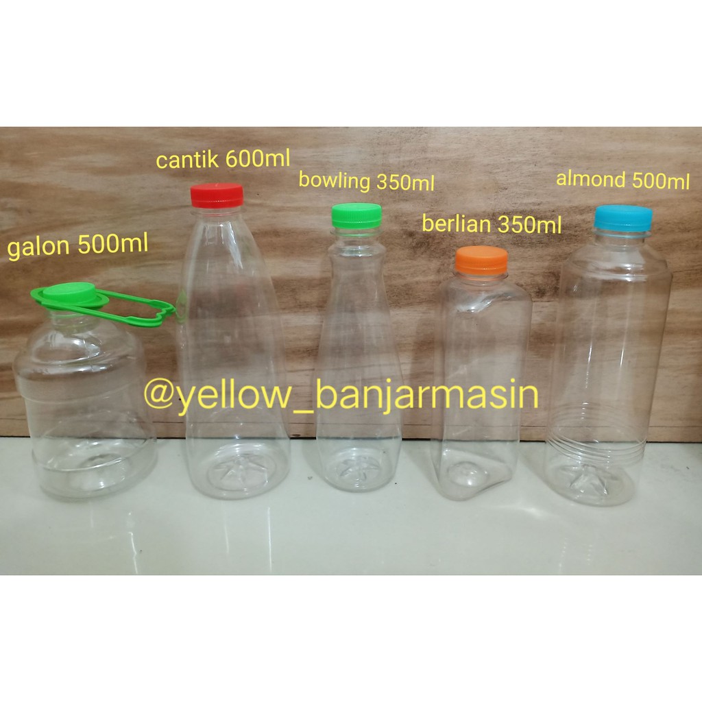 Botol Minum Aneka Bentuk Dan Ukuran(tutup Random) (10pcs)