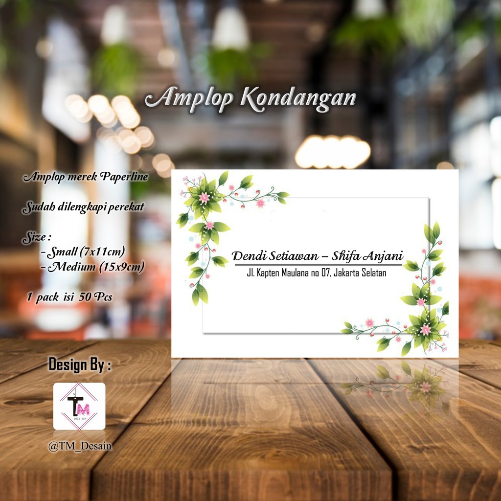 

isi 50 pcs Kode B23 - Amplop Kondangan / Amplop Desain / Amplop Nama