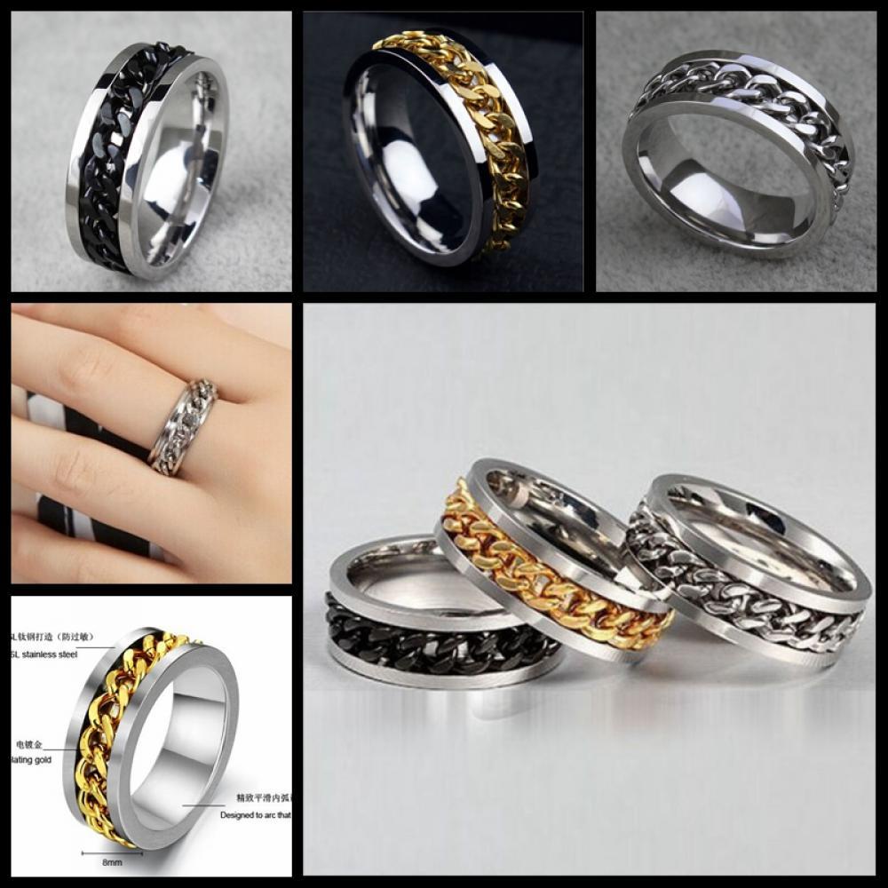 Suyo Band Cincin Perak/Hitam/Emas Perhiasan Pernikahan Stainless Titanium Steel