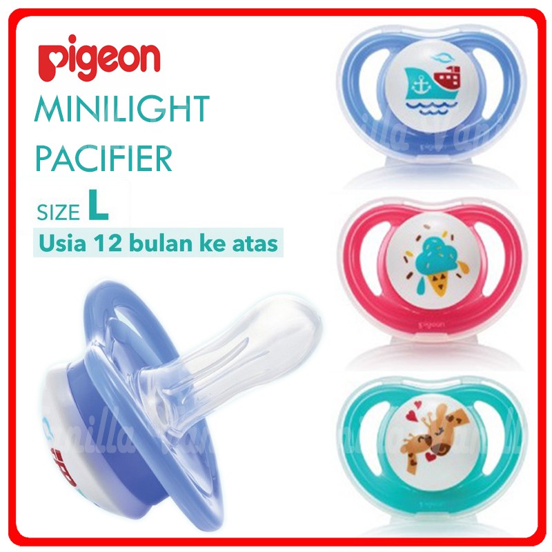 Empeng Bayi Pigeon Minilight Silicone Pacifier Step 3 Usia 12 Bulan Indonesia
