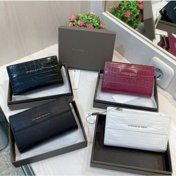 Dompet Charles And Keith Medium / CNK Croco Wallet Medium termurah