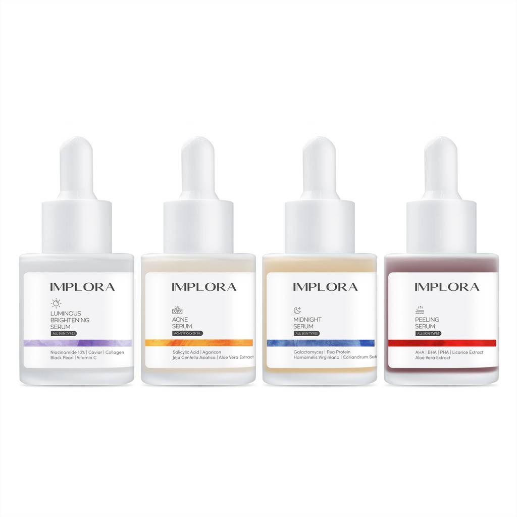 (BPOM) IMPLORA FACE SERUM LUMINOUS BRIGHT SERUM ACNE PEELING MIDNIGHT SERUM WAJAH IMPLORA