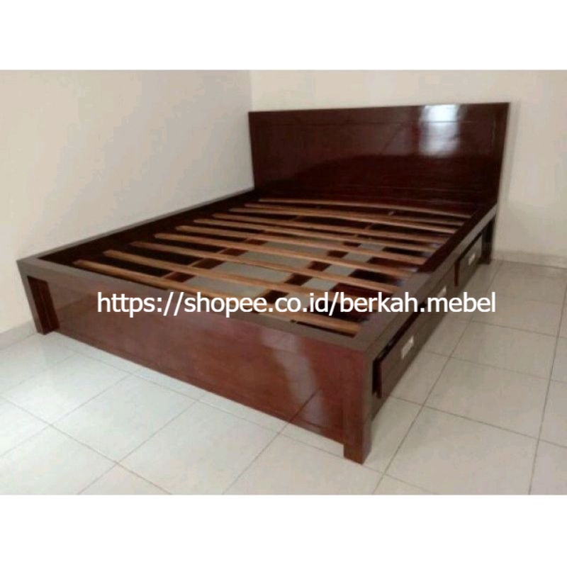 Dipan minimalis korea dipan korea laci kayu jati grade A
