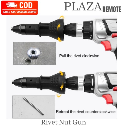 Adaptor Bor Tang Rivet Rivet Gun Paku Rifet Konverter Pull Rivet Conversion Drill Alat Penyambung Sambungan pasang baut rivet tang mesin converter