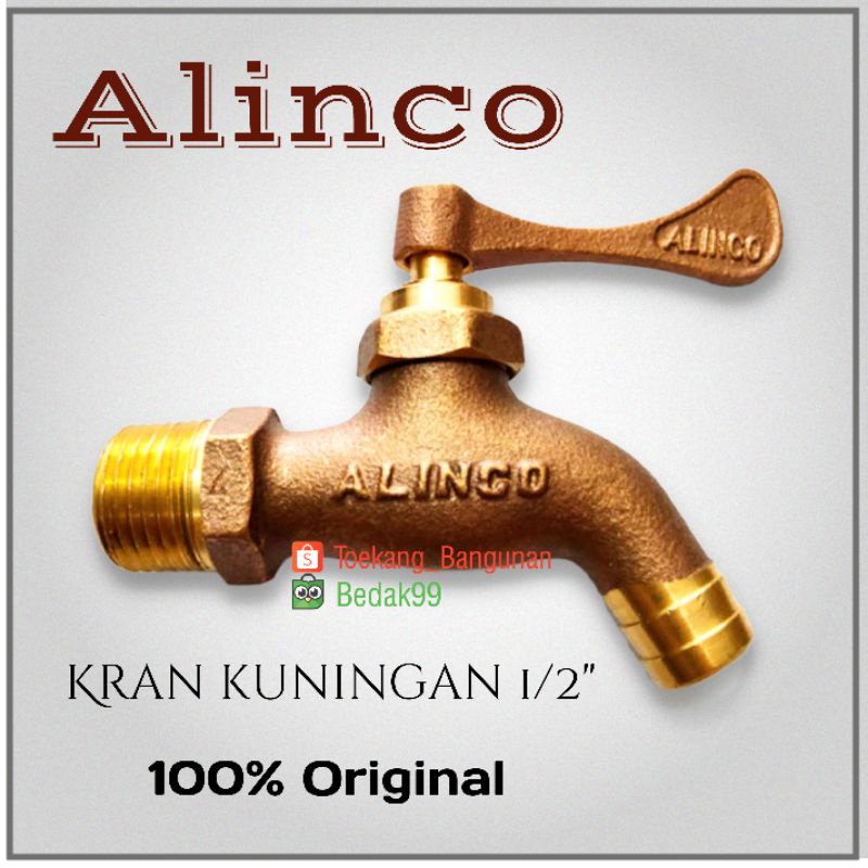 Kran Air Kuningan Alinco 1/2 Inch / Kran Taman Kuningan Alinco