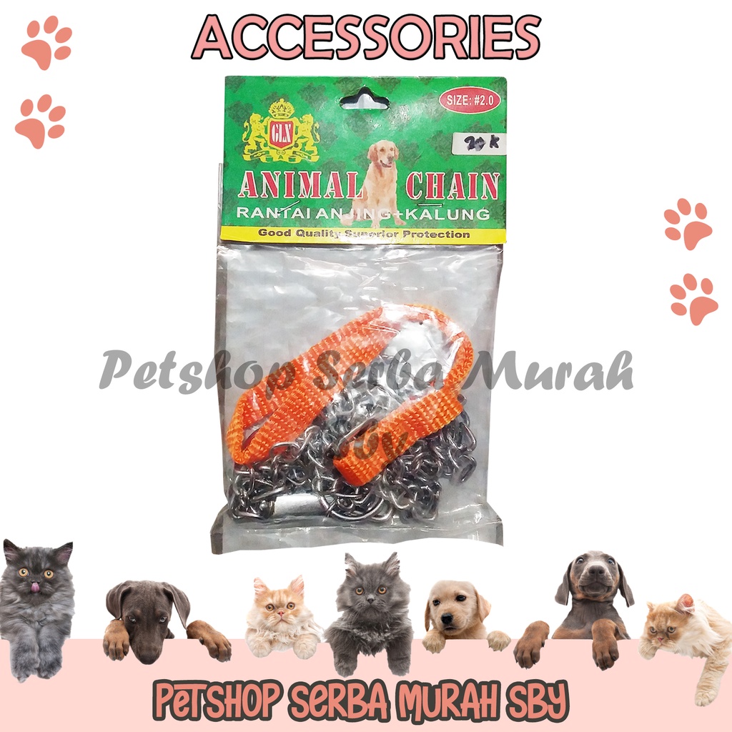 Tali Tuntun Anjing - Rantai Kalung Anjing 2mm X 110cm