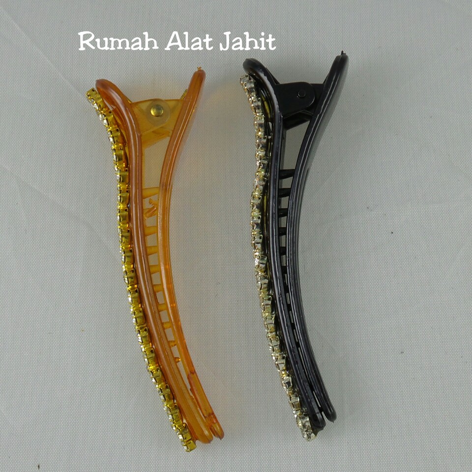 Jepit Rambut / Hair Clip Permata Baris 8cm (sepasang)