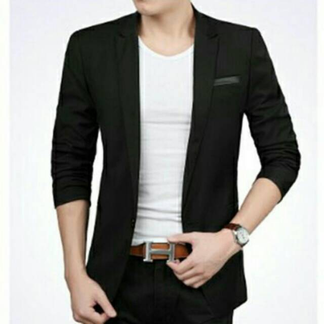 Blazer Style List Black Jas Pria Model Terbaru Desain Slimfit Shopee Indonesia