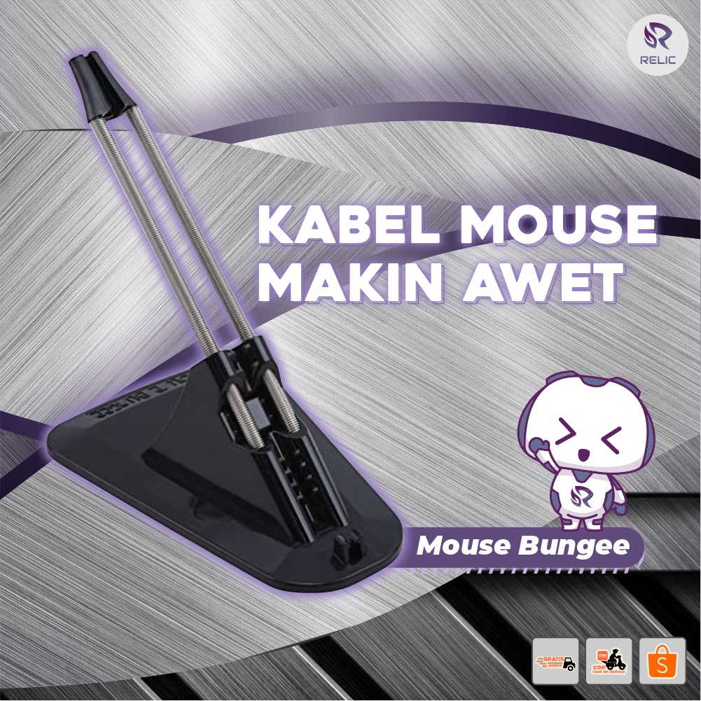 Mouse Gaming Bungee Relic Flexible Cable Organizer Aksesoris Komputer Laptop Berkualitas Termurah